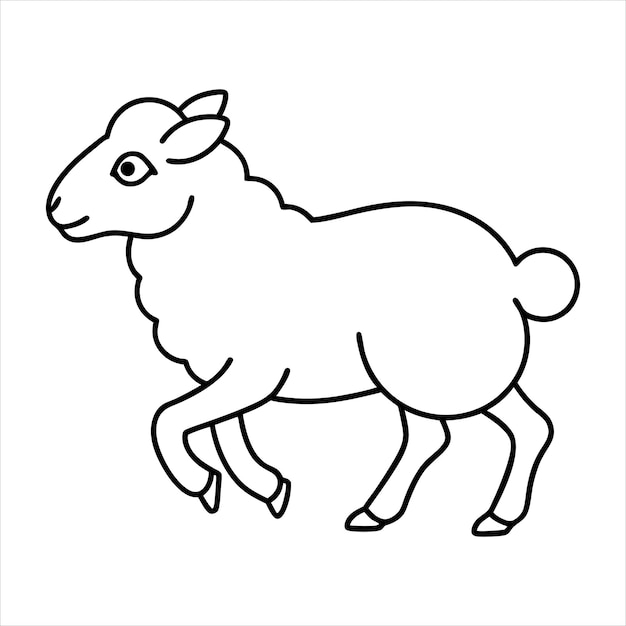 Sheep Running Line art