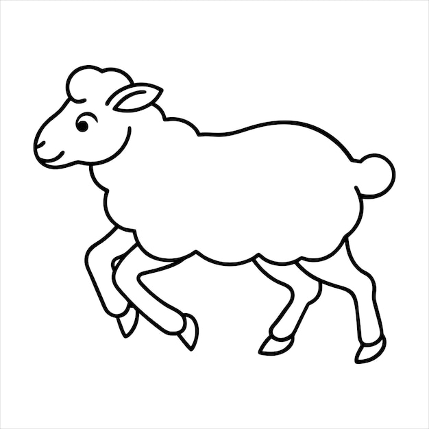 Sheep Running Line art