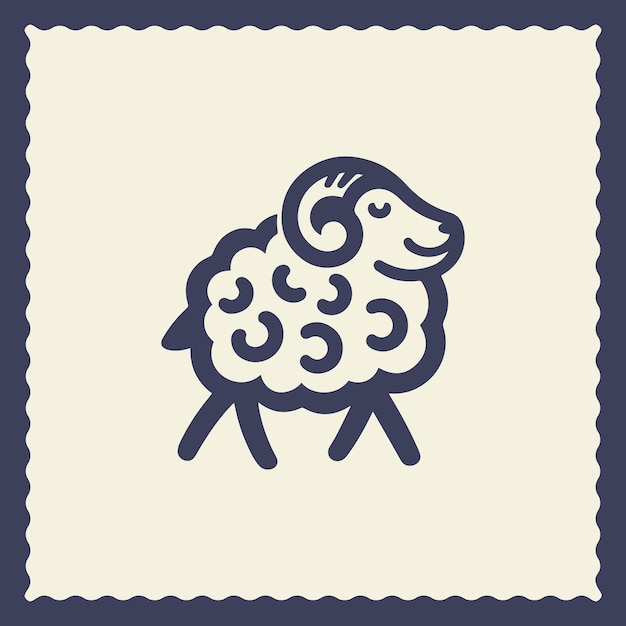 sheep side view silhouette logo style illustration