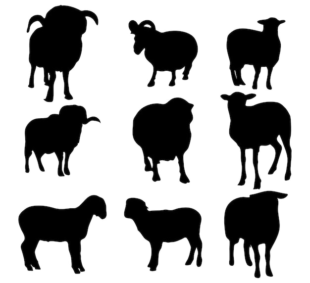 sheep silhouettes vector ai generated