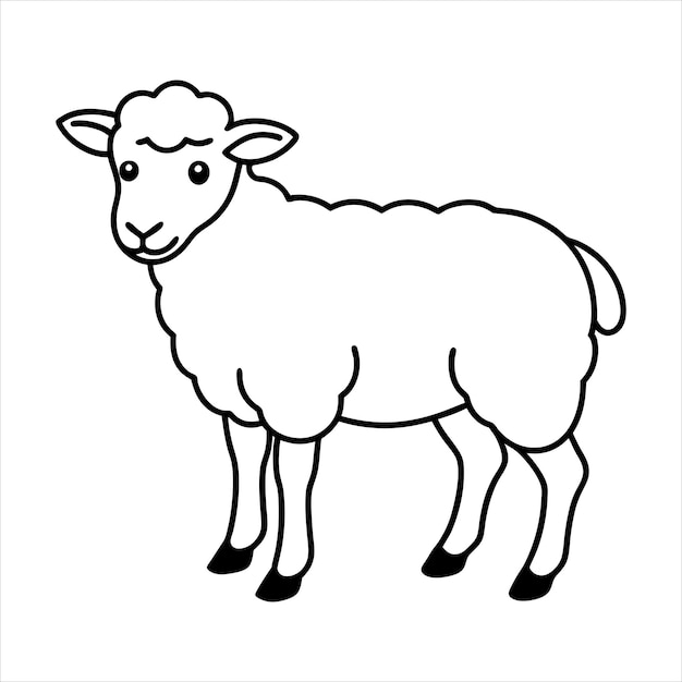 Sheep Standing Line art