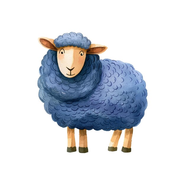 Vector sheep vector illustration in watercolor style