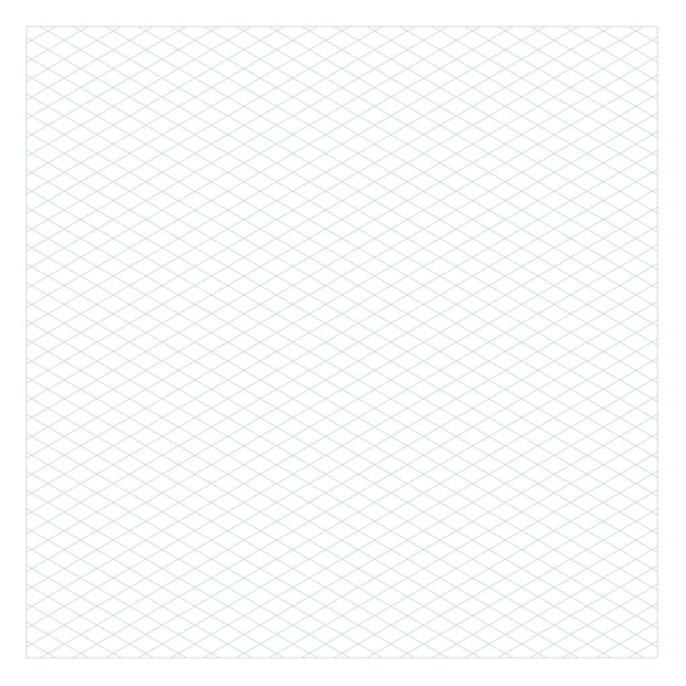 Sheet of blue isometric lines on a white background Perfect for sketches planner notebook