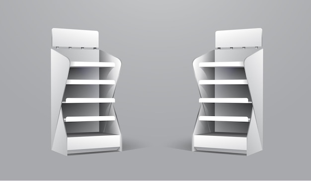 Shelf K shape 3D Vector Template Mockup