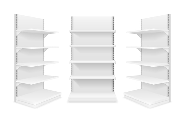 Shelving rack for store trading empty template for design stock vector illustration