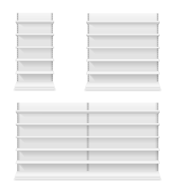 Shelving rack for store trading empty template