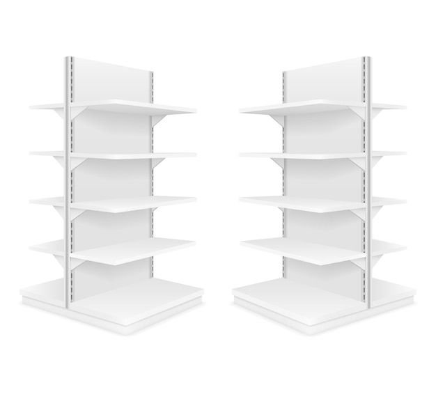 Shelving rack for store trading empty template