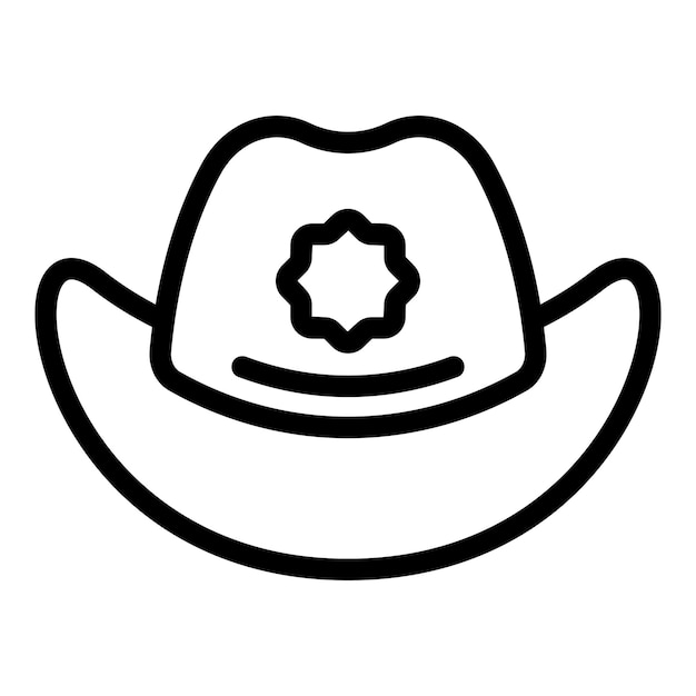 Sheriff uniform hat icon outline vector High crowned cap