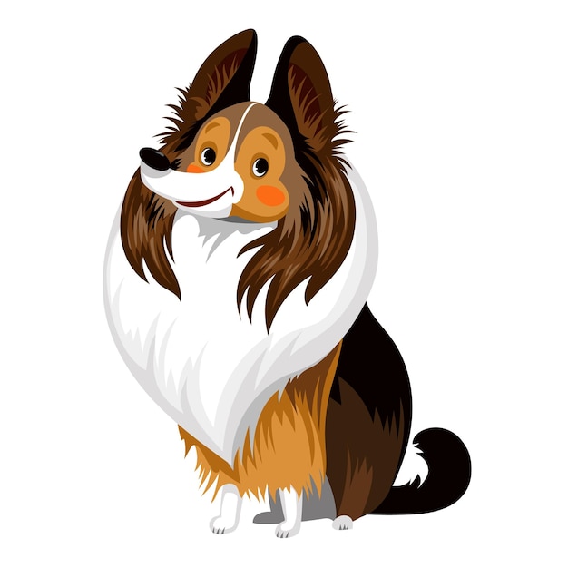 Shetland sheepdog vector funny cartoon dog collie