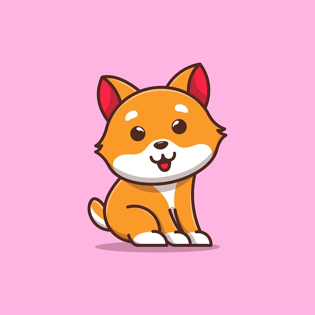 Shiba Inu Cartoon Icon Illustration