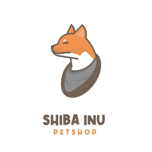 Shiba Inu Dog Mascot Illustration Logo