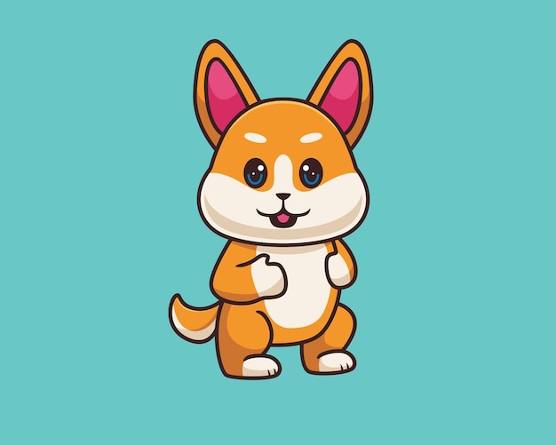 Shiba inu standing cartoon illustration styletemplate sscdr