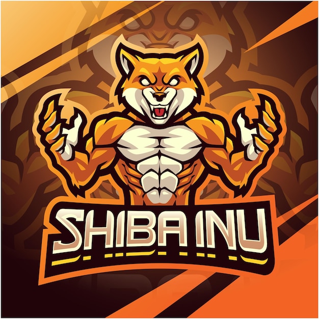 Shibainu fighter esport mascot logo design