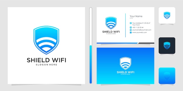 shied wifi logo design and business card