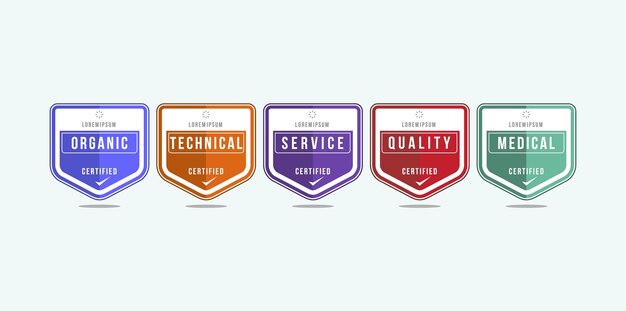 Vector shield badges logo design template company certified icon vector illustration