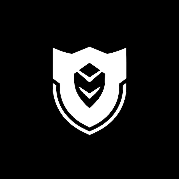 Shield Black and White Isolated Icon Vector illustration