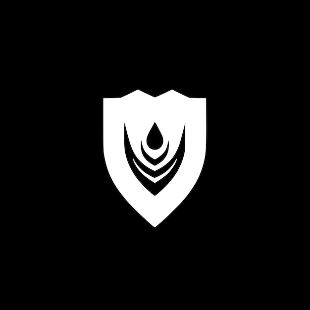 Shield Black and White Vector illustration