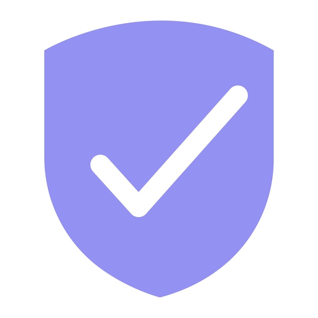 Shield check Security icon Vector illustration purple check mark icon at shield protector