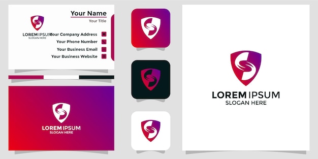 Shield design logo and branding card