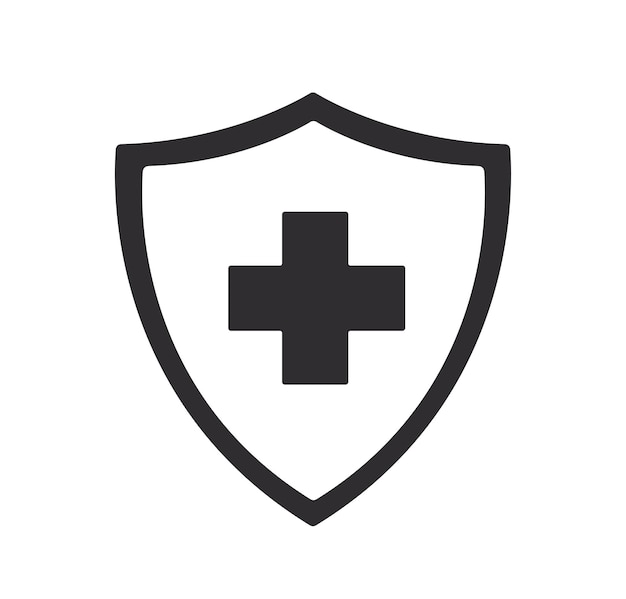 Shield guard medical icon. vector illustration