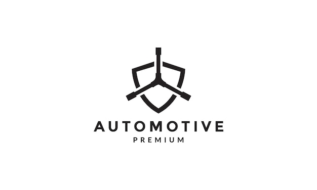 Shield or guard with automotive tools logo symbol icon vector graphic design illustration