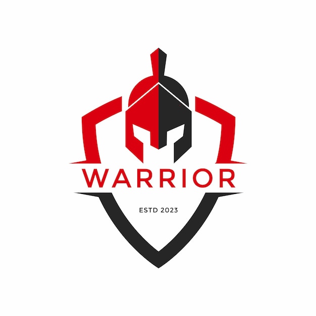 Shield and helmet of the Spartan warrior symbol emblem Spartan helmet logo vector illustration of spartan shield and helm Spartan Greek gladiator helmet armor flat vector icon