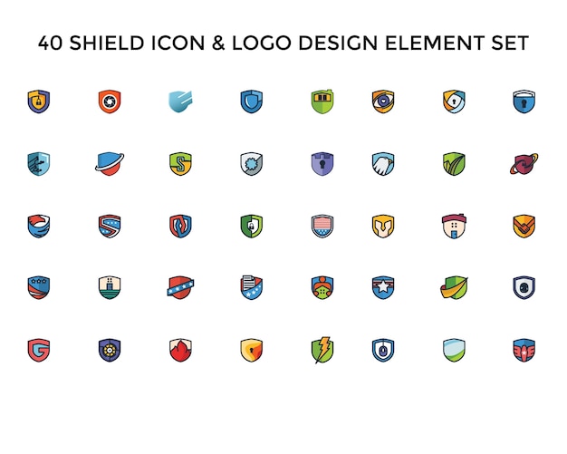 Shield Icon Logo Design Set