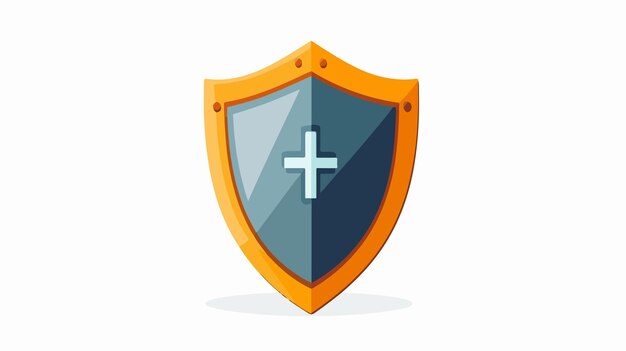 Vector shield icon on white background for protection and security