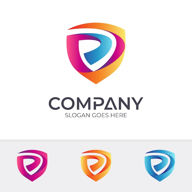 Shield Letter P Logo Design