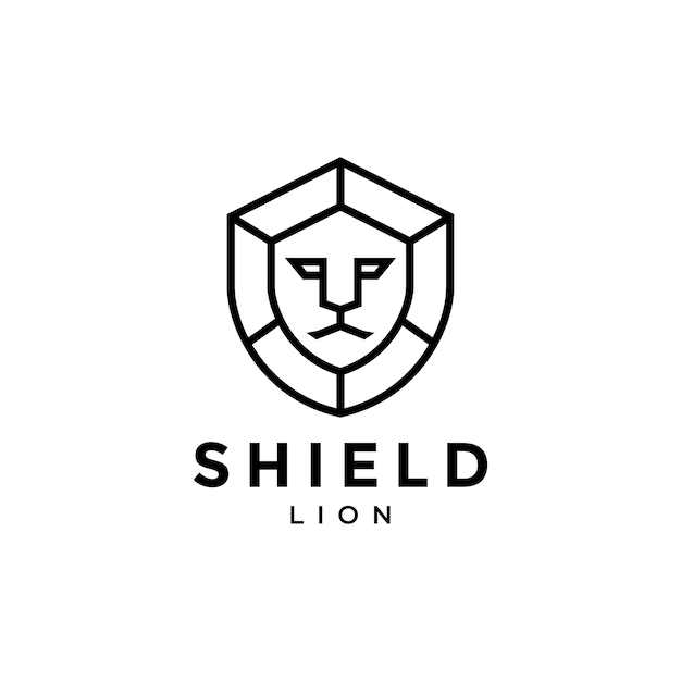 Shield lion animal logo design