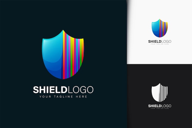 Shield logo design with gradient