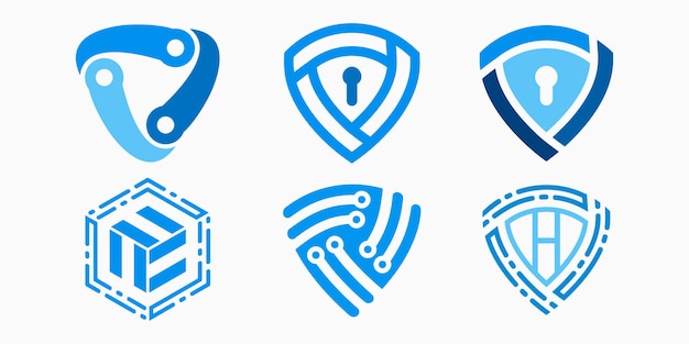 Shield logo icon set. protection vector illustration.