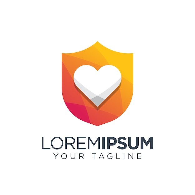 shield logo love icon