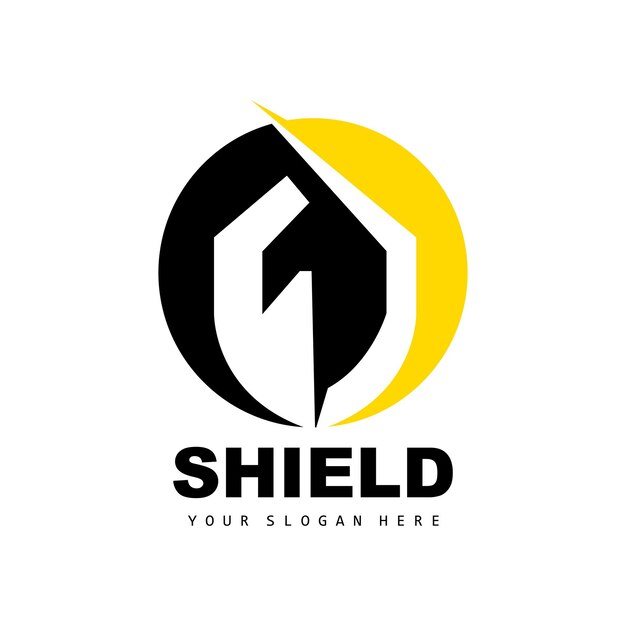 Shield Logo Safe And Strong Security Vector Design Protection Simple Style Template Brand Icon