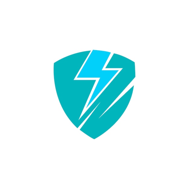 Shield logo with thunder design