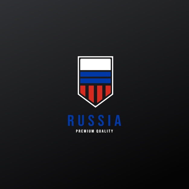 Shield Russian Flag Logo Icon Design Vector Illustration Vintage