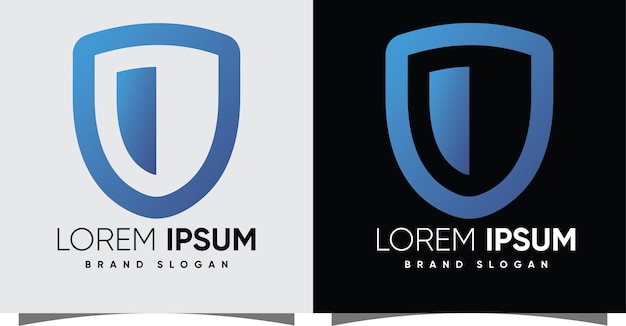 Shield simple logo with creative modern style Premium Vector