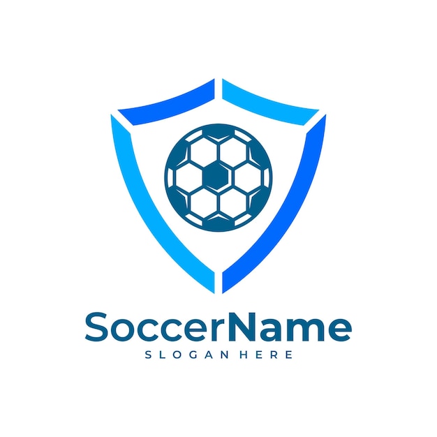 Shield Soccer logo template Football Shield logo design vector