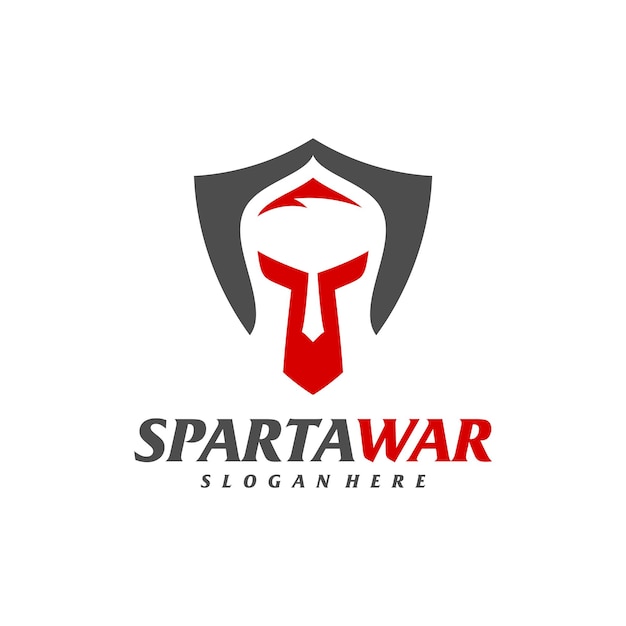 Shield Spartan Warrior Logo Vector Spartan Helmet Logo design template Creative icon symbol