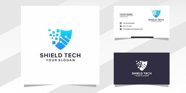 Shield tech logo template