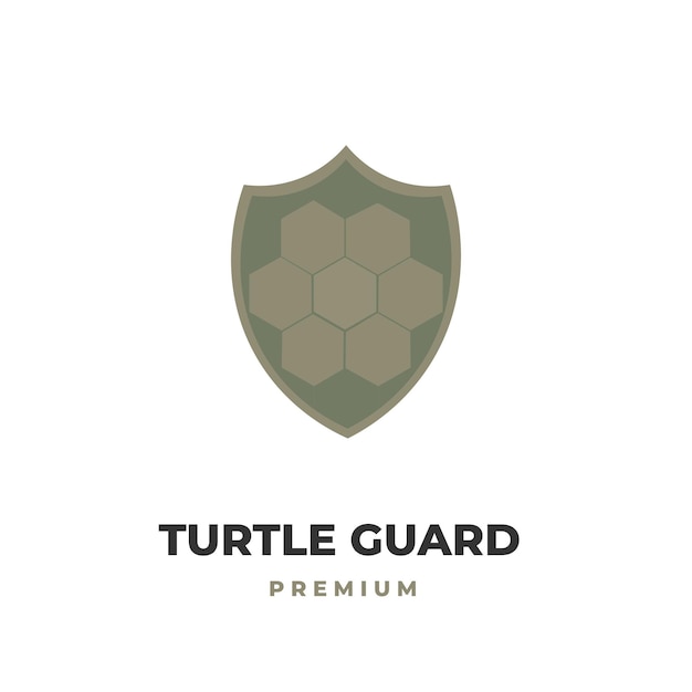 Shield Turtle Shell Illustration Logo