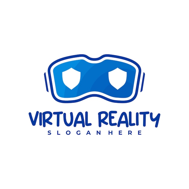 Shield Virtual Reality logo design Template Creative Virtual Reality logo vector illustration