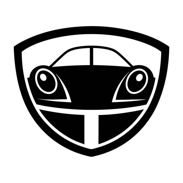 Vector a shield with a car on it that says quot car quot