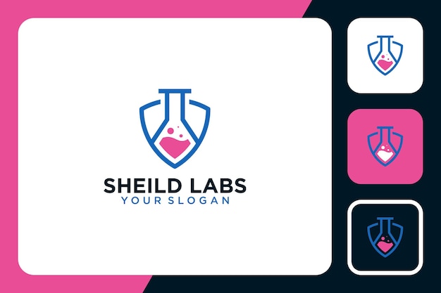 shield with labs logo vector icon design illustration