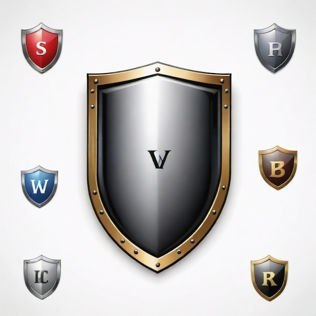 Vector a shield with the letters v on it that says v