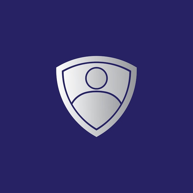 Shield with People Digital Security Personal Data Security Logo Design Template