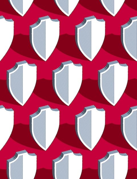 Vector shields seamless background, protection, antivirus or firewall, vector wallpaper or web site background.