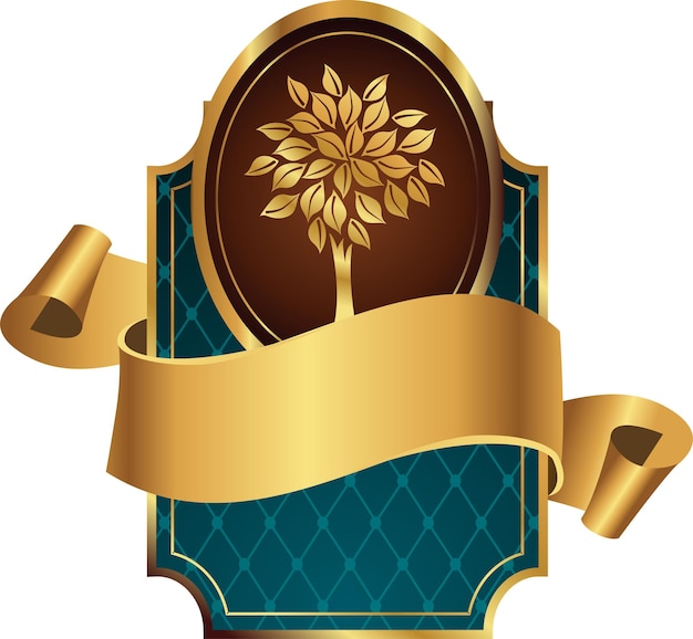 shields with ornaments in editable eps