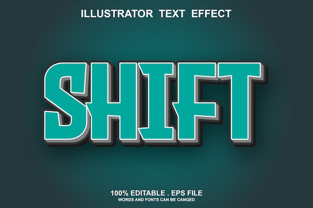 shift text style effect editable