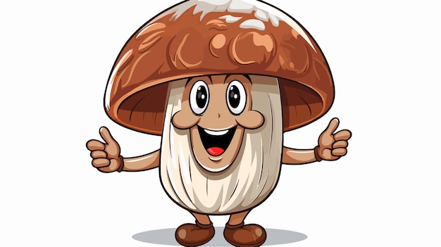 Vector shiitake mushroom mascot cartoon illustration